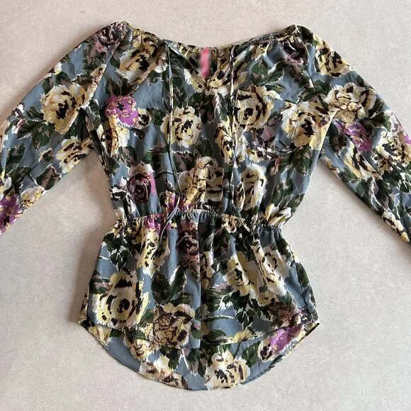 RARE Floral Rose Print Blouse ASO Alex Russo - Picture 3 of 8